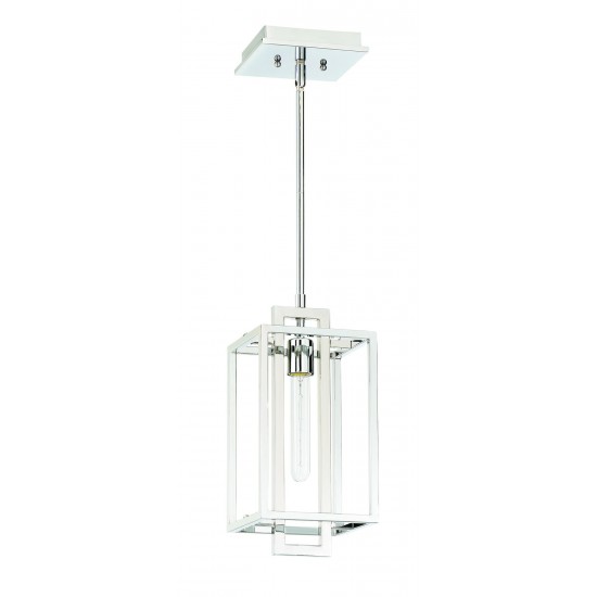 Cubic 1 Light Mini Pendant in Chrome