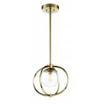 Piltz 1 Light Mini Pendant in Satin Brass