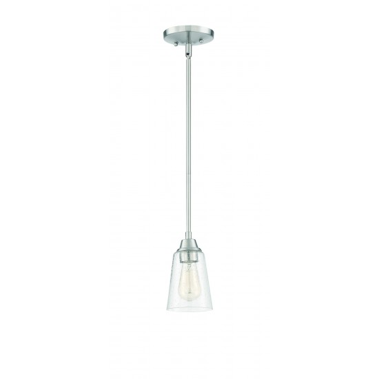 Grace 1 Light Mini Pendant in Brushed Polished Nickel, 41991-BNK-CS