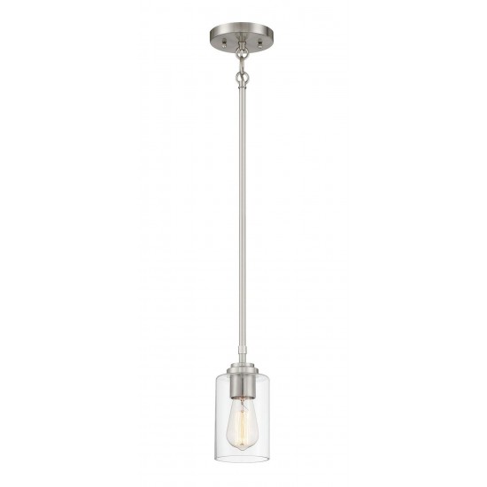 Stowe Mini Pendant 1 Light, Brushed Polished Nickel