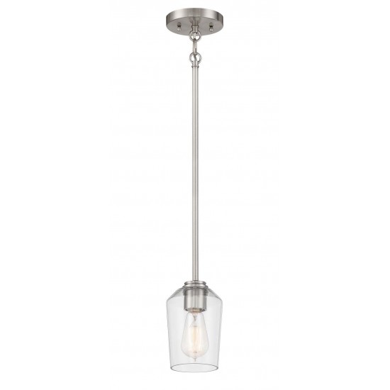 Shayna Mini Pendant 1 Light, Brushed Polished Nickel