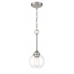 Glenda Mini Pendant 1 Light, Brushed Polished Nickel