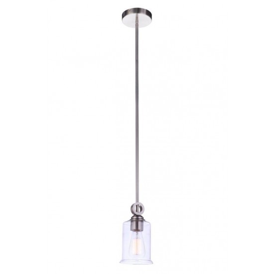 Romero Mini Pendant 1 Light, Brushed Polished Nickel