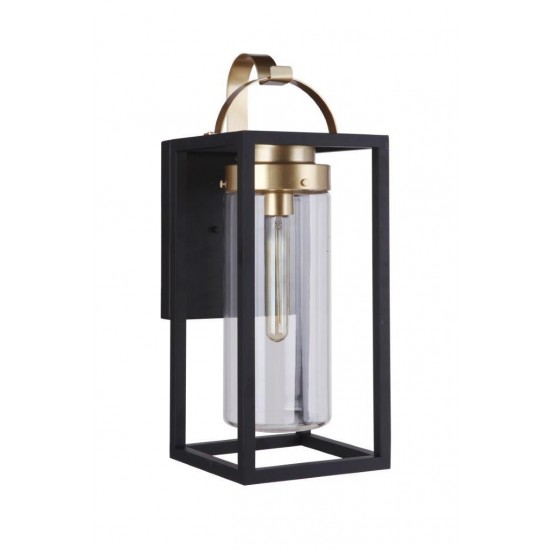 Neo Medium Outdoor Lantern 1 Light Midnight / Satin Brass