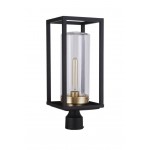 Neo Outdoor Post 1 Light Midnight / Satin Brass