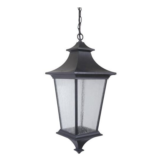 Argent II 3 Light Pendant in Midnight with Clear Seeded Glass