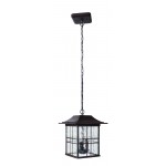 Dorset 3 Light Pendant in Aged Bronze Brushed with Water Glass