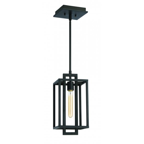 Cubic 1 Light Pendant in Aged Bronze Brushed