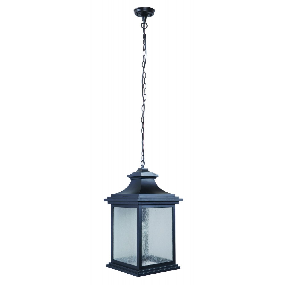 Gentry 1 Light Large Pendant in Midnight with Clear Seeded Glass