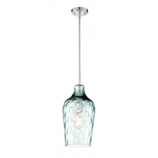 1 Light Mini Pendant in Smoke Glass