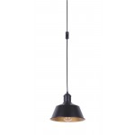 Portable Swag Pendant w/Metal Shade in Flat Black