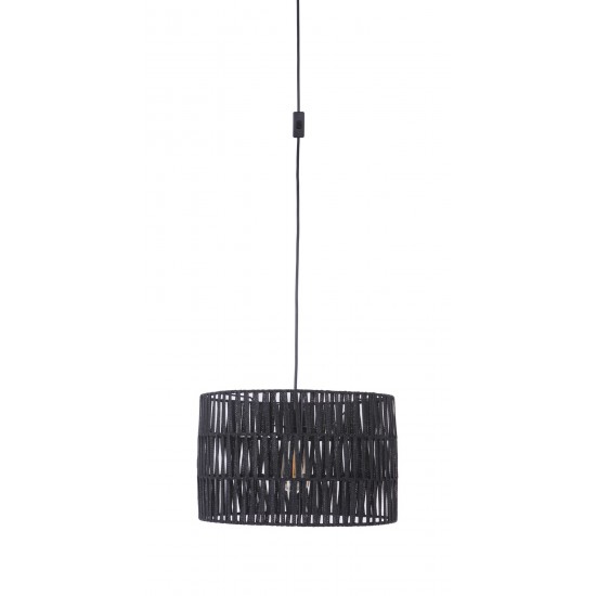 Portable Swag Pendant w/Paper Tape Shade in Flat Black