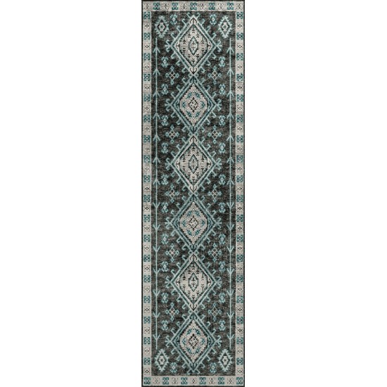 Brisbane BR2 Midnight 2'3" x 7'6" Runner Rug