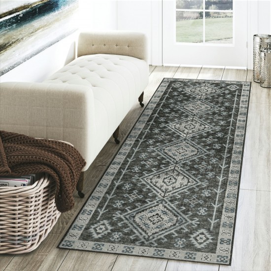 Brisbane BR2 Midnight 2'3" x 7'6" Runner Rug