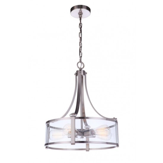 Elliot Pendant 5 Light, Brushed Polished Nickel