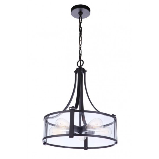 Elliot Pendant 5 Light, Flat Black