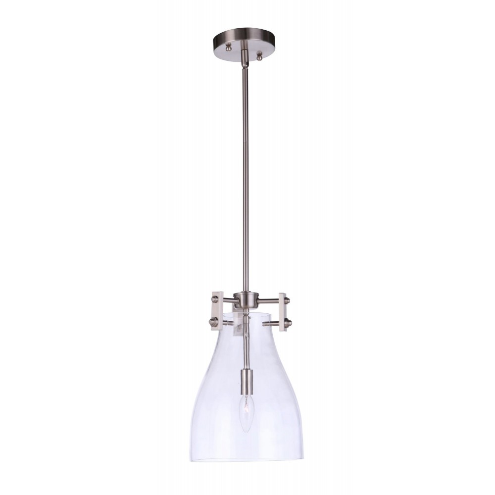 Chardonnay Mini Pendant 1 Light, Brushed Polished Nickel