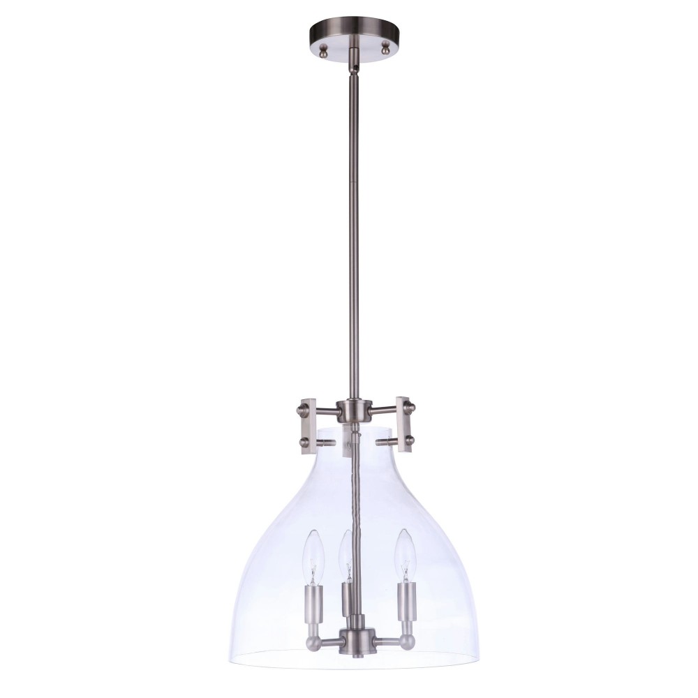 Chardonnay Pendant 3 Light, Brushed Polished Nickel