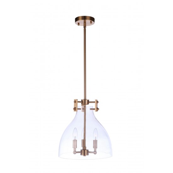 Chardonnay Pendant 3 Light Satin Brass