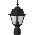 Coach Lights 1 Light Post Mount in Matte Black with Clear Beveled Glass