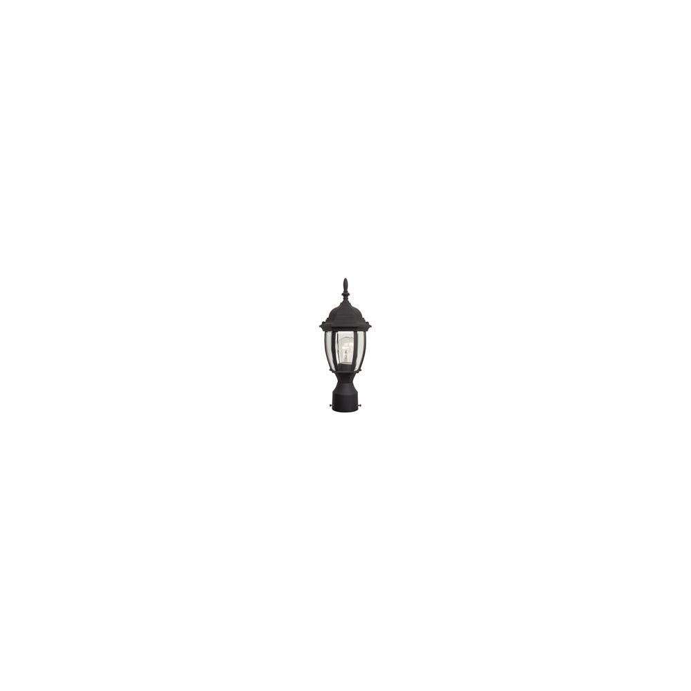 Bent Glass 1 Light Post Mount in Matte Black with Clear Beveled Glass, Z265-TB