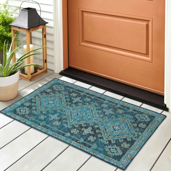 Brisbane BR2 Navy 1'8" x 2'6" Rug