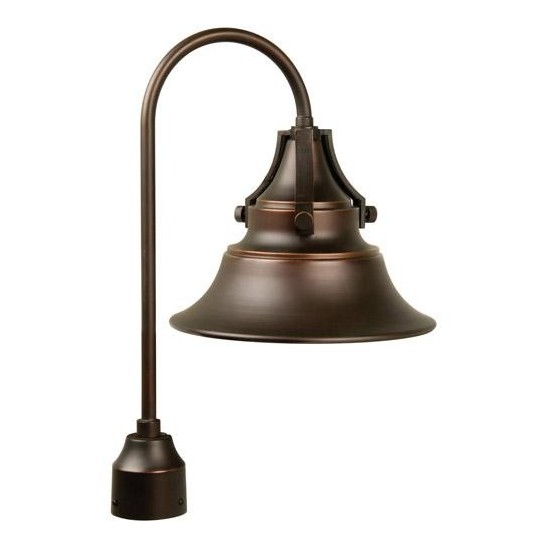 Union 1 Light Post Mount in Oiled Bronze Gilded with Metal Shade