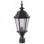 Chadwick 1 Light Post Mount in Midnight with Clear Seeded Glass