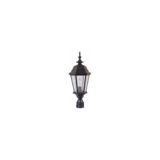 Chadwick 1 Light Post Mount in Midnight with Clear Seeded Glass