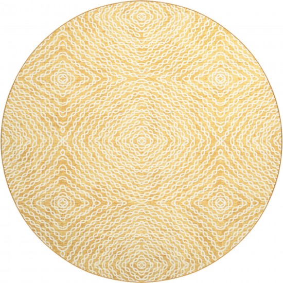 Brisbane BR3 Gold 8' x 8' Round Rug