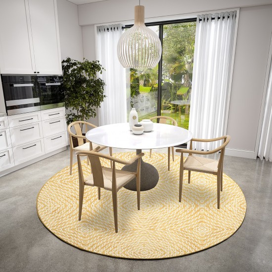 Brisbane BR3 Gold 8' x 8' Round Rug