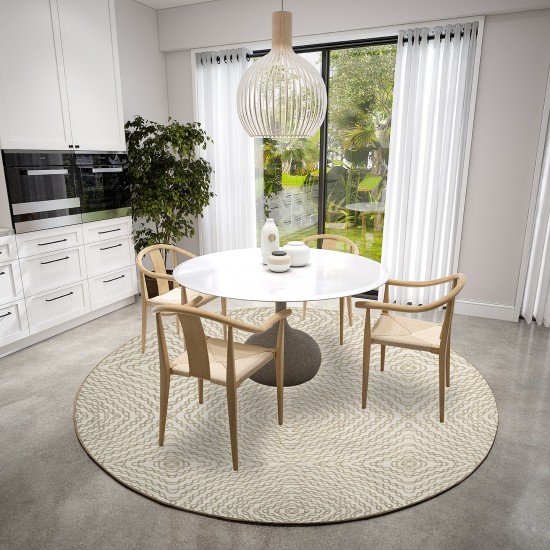 Brisbane BR3 Ivory 8' x 8' Round Rug