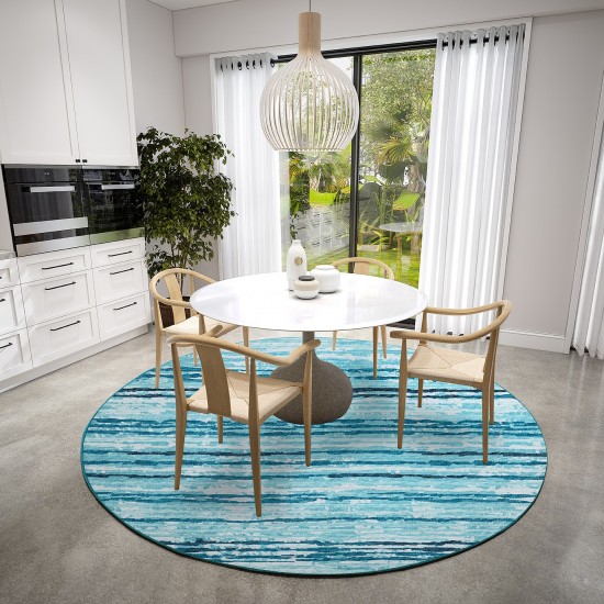 Brisbane BR4 Sky 8' x 8' Round Rug