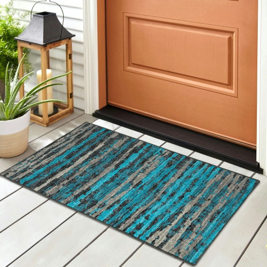 Brisbane BR4 Teal 1'8" x 2'6" Rug