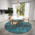 Brisbane BR4 Teal 8' x 8' Round Rug