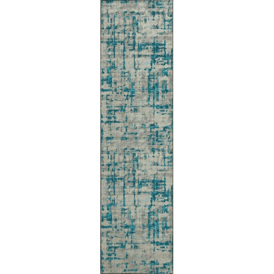 Brisbane BR5 Teal 2'3" x 7'6" Runner Rug