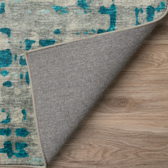 Brisbane BR5 Teal 2'3" x 7'6" Runner Rug