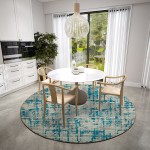 Brisbane BR5 Teal 8' x 8' Round Rug