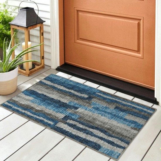 Brisbane BR7 Navy 1'8" x 2'6" Rug