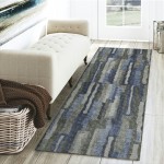 Brisbane BR7 Navy 2'3" x 7'6" Runner Rug