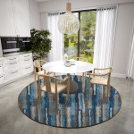 Brisbane BR7 Navy 8' x 8' Round Rug