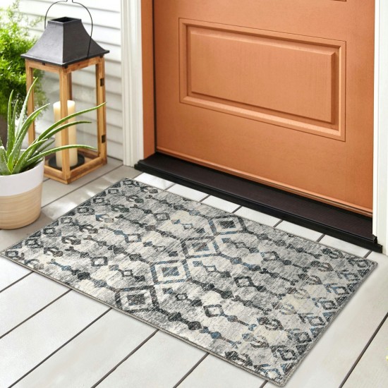 Brisbane BR8 Silver 1'8" x 2'6" Rug