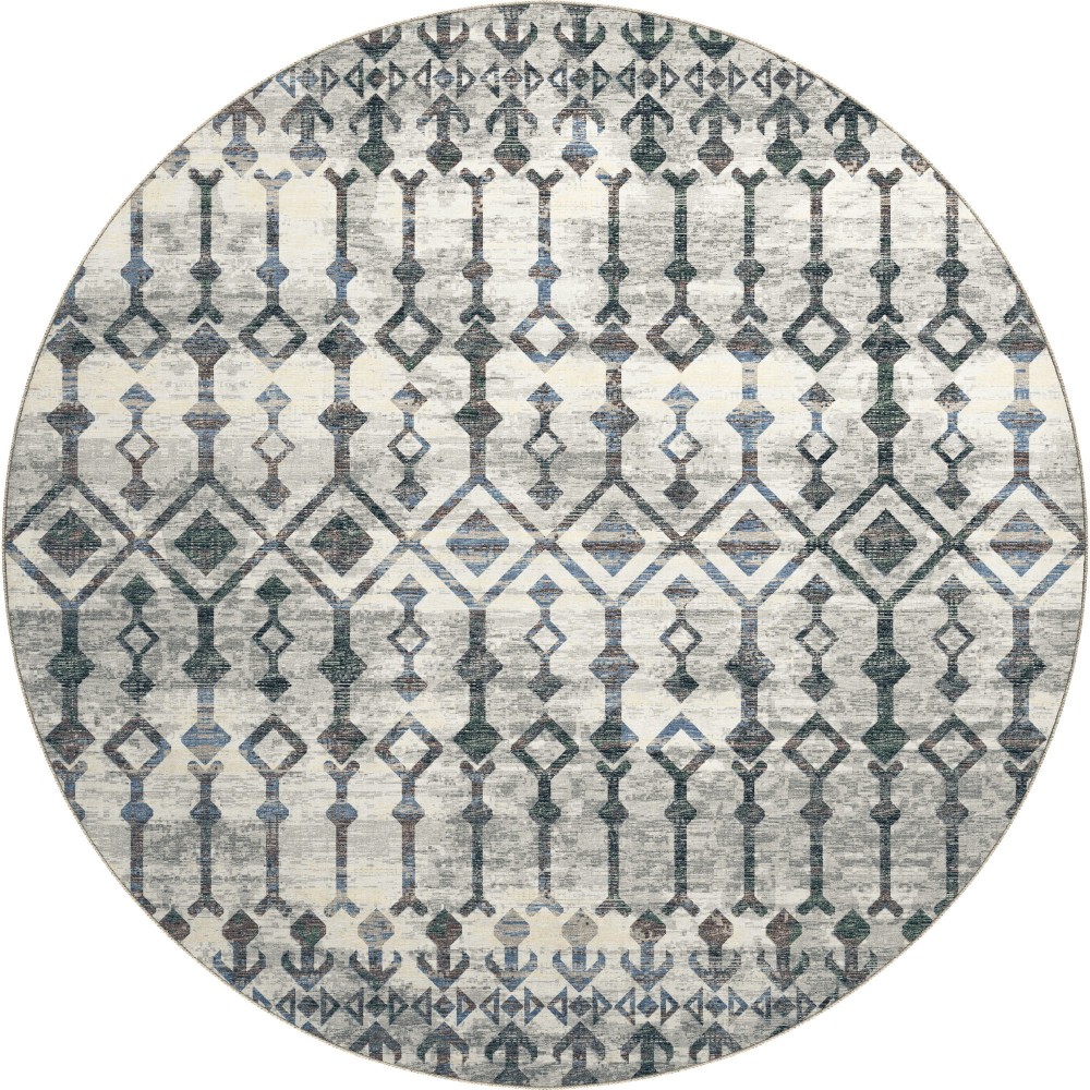 Brisbane BR8 Silver 8' x 8' Round Rug