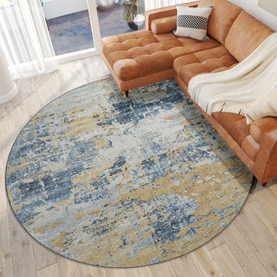 Camberly CM4 Navy 8' x 8' Round Rug