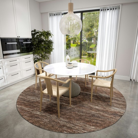 Ciara CR1 Chocolate 6' x 6' Round Rug