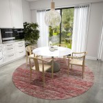 Ciara CR1 Merlot 4' x 4' Round Rug