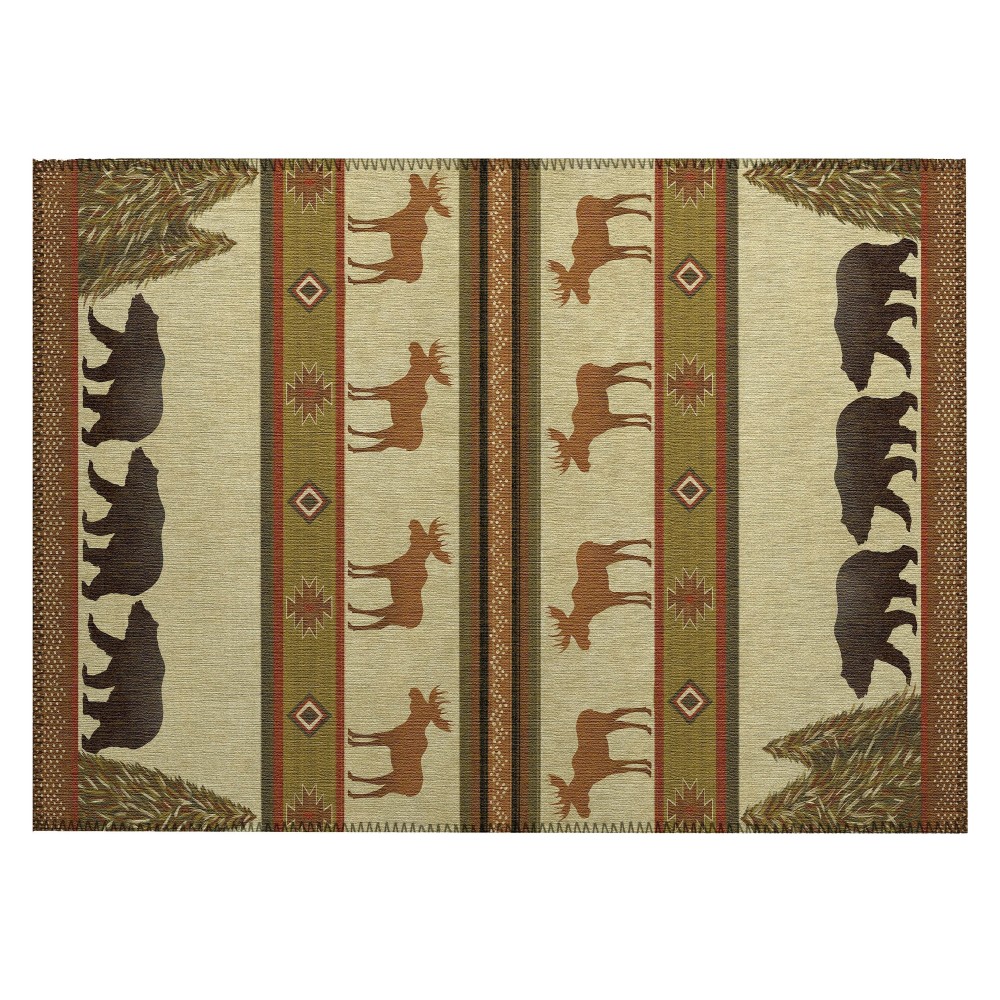 Indoor/Outdoor Excursion EX1 Beige Washable 1'8" x 2'6" Rug