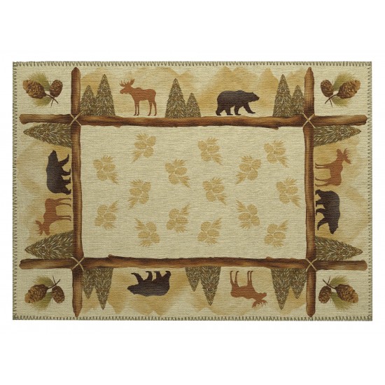 Indoor/Outdoor Excursion EX2 Beige Washable 1'8" x 2'6" Rug