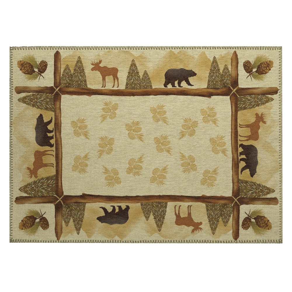 Indoor/Outdoor Excursion EX2 Beige Washable 1'8" x 2'6" Rug