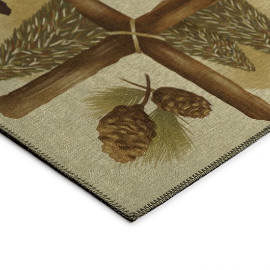 Indoor/Outdoor Excursion EX2 Beige Washable 1'8" x 2'6" Rug